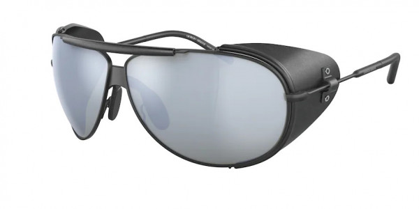 Giorgio Armani AR6139Q Sunglasses, 300130 MATTE BLACK GREEN MIRROR SILVE (BLACK)