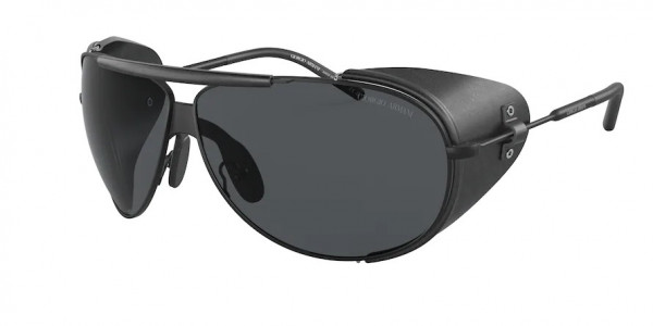 Giorgio Armani AR6139Q Sunglasses, 300187 MATTE BLACK DARK GREY (BLACK)
