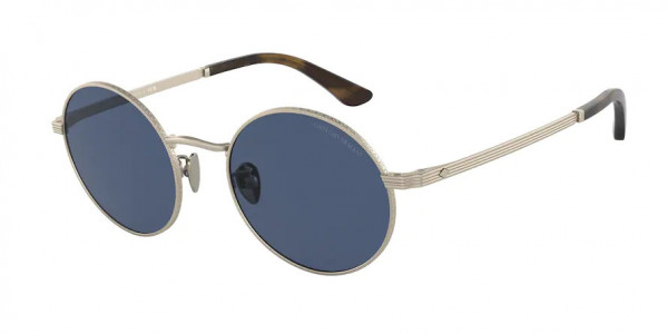 Giorgio Armani AR6140 Sunglasses, 300280 MATTE PALE GOLD DARK BLUE (GOLD)