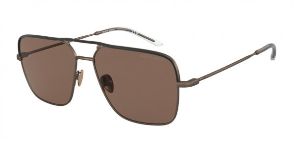 Giorgio Armani AR6142 Sunglasses, 300673 MATTE BRONZE DARK BROWN (COPPER)