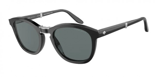 Giorgio Armani AR8170 Sunglasses, 58754N BLACK BLUE POLAR PHOTO (BLACK)