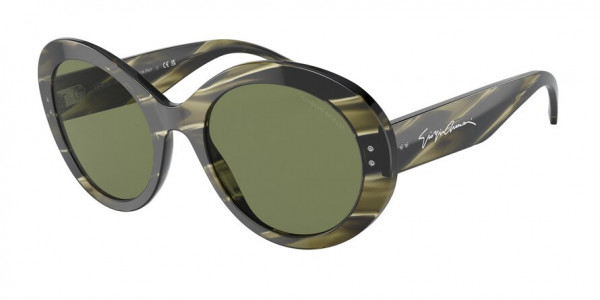 Giorgio Armani AR8174 Sunglasses, 59522A STRIPED GREEN GREEN (GREEN)