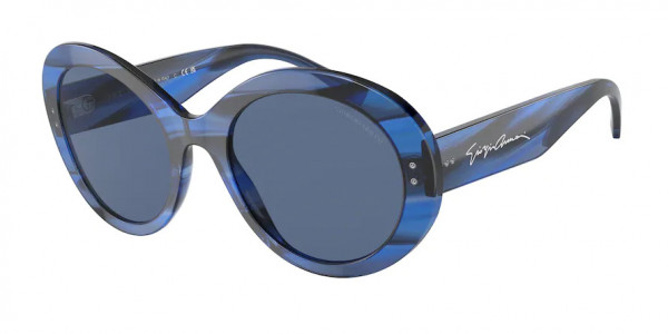 Giorgio Armani AR8174 Sunglasses, 595380 STRIPED BLUE DARK BLUE (BLUE)