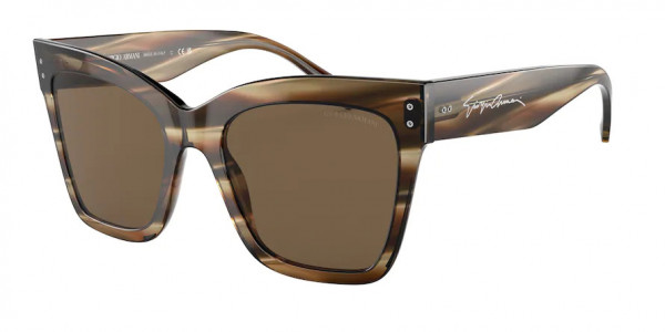 Giorgio Armani AR8175 Sunglasses, 595473 STRIPED BROWN DARK BROWN (TORTOISE)