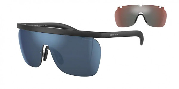 Giorgio Armani AR8169 Sunglasses, 504255 RUBBER BLACK (BLACK)