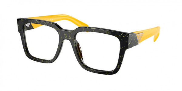 Prada PR 08ZV Eyeglasses, 19D1O1 BLACK/YELLOW MARBLE