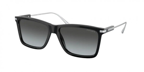Prada PR 01ZS Sunglasses, 1AB06T BLACK GRADIENT GREY VINTAGE (BLACK)