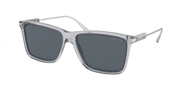 Prada PR 01ZS Sunglasses, U430A9 TRANSPARENT GREY BLUE (GREY)