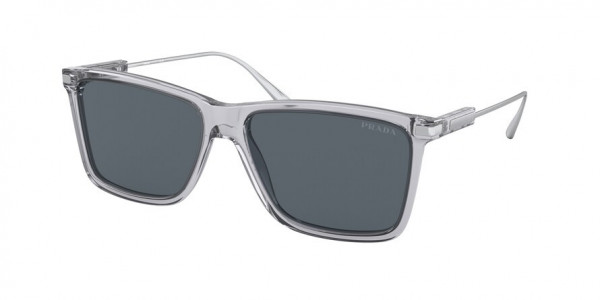 Prada PR 01ZSF Sunglasses, U430A9 TRANSPARENT GREY BLUE (GREY)