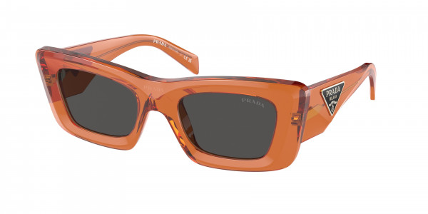 Prada PR 13ZS Sunglasses, 10N5S0 CRYSTAL ORANGE DARK GREY (ORANGE)