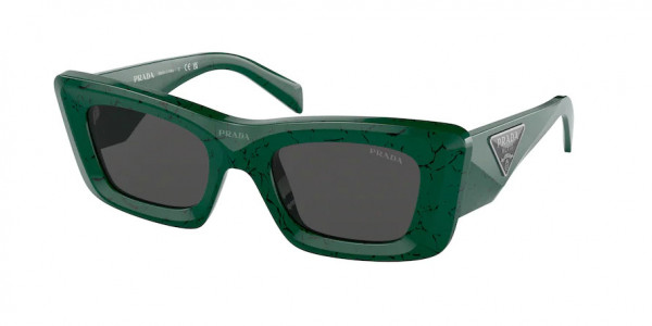 Prada PR 13ZSF Sunglasses, 16D5S0 GREEN MARBLE DARK GREY (GREEN)