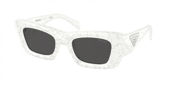 Prada PR 13ZSF Sunglasses, 17D5S0 MATTE WHITE MARBLE DARK GREY (WHITE)