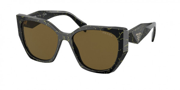 Prada PR 19ZSF Sunglasses, 19D01T BLACK/YELLOW MARBLE DARK BROWN (BLACK)
