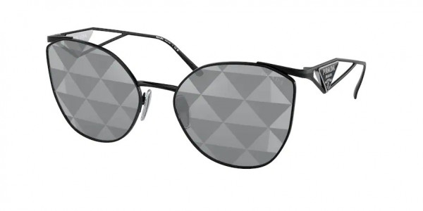 Prada PR 50ZS Sunglasses, 1AB03T BLACK GREY TAMPO TRIANGLES SIL (BLACK)