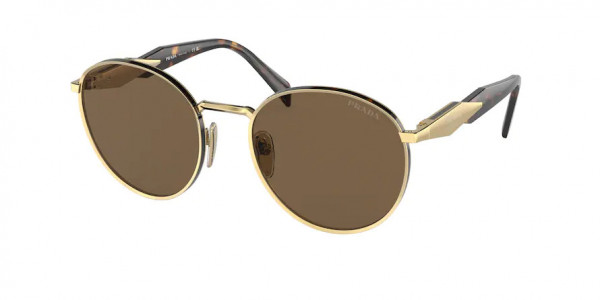 Prada PR 56ZS Sunglasses, 10F06B GOLD DARK BROWN (GOLD)
