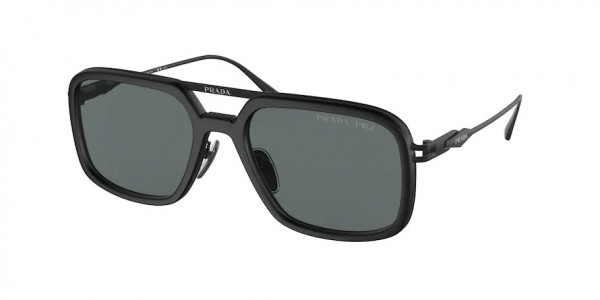 Prada PR 57ZS Sunglasses, 1BO5Z1 MATTE BLACK POLAR DARK GREY (BLACK)