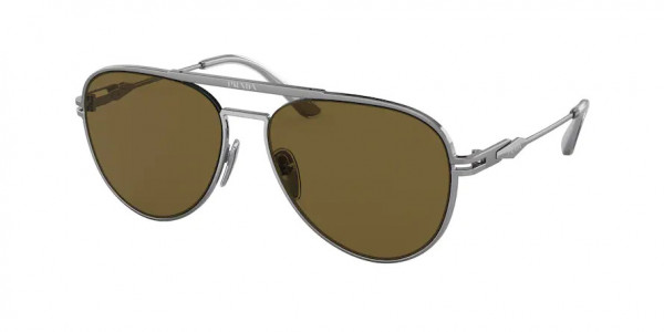 Prada PR 54ZS Sunglasses, 16F01T GUNMETAL MATTE/SHINY DARK BROW (GREY)