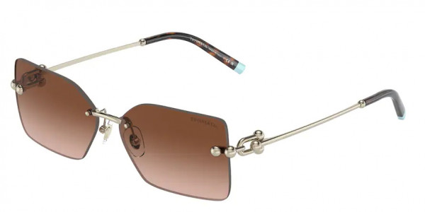 Tiffany & Co. TF3088 Sunglasses, 61773B PALE GOLD BROWN GRADIENT (GOLD)