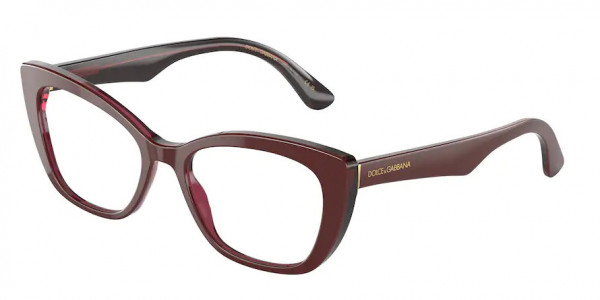 Dolce & Gabbana DG3360 Eyeglasses, 3247 BORDEAUX/TRANSPARENT BORDEAUX (RED)