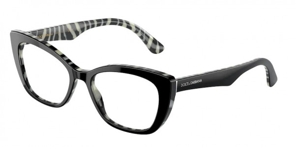 Dolce & Gabbana DG3360 Eyeglasses, 3372 TOP BLACK ON ZEBRA (BLACK)
