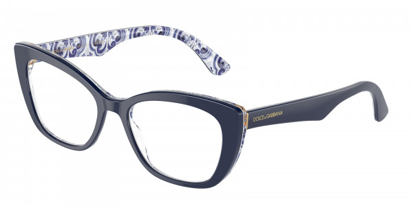 Dolce & Gabbana DG3360 Eyeglasses, 3414 BLUE ON BLUE MAIOLICA (BLUE)