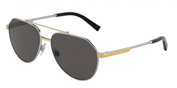 Dolce & Gabbana DG2288 Sunglasses, 131387 SILVER/GOLD DARK GREY (SILVER)