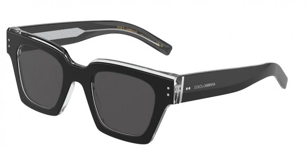 Dolce & Gabbana DG4413 Sunglasses, 675/R5 BLACK/CRYSTAL GREY (BLACK)