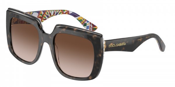 Dolce & Gabbana DG4414 Sunglasses, 321713 HAVANA ON WHITE BARROW GRADIEN (TORTOISE)