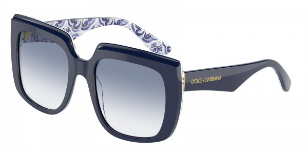 Dolce & Gabbana DG4414 Sunglasses, 341419 BLUE ON BLUE MAIOLICA CLEAR GR (BLUE)