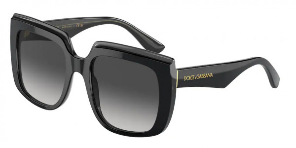 Dolce & Gabbana DG4414 Sunglasses, 501/8G BLACK ON TRANSPARENT BLACK GRE (BLACK)