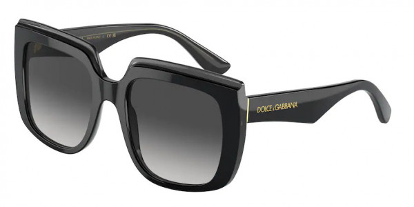 Dolce & Gabbana DG4414F Sunglasses, 501/8G BLACK ON TRANSPARENT BLACK GRE (BLACK)