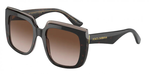 Dolce & Gabbana DG4414F Sunglasses, 502/13 HAVANA ON TRANSPARENT BROWN GR (GOLD)