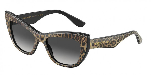 Dolce & Gabbana DG4417 Sunglasses, 31638G LEO BROWN/BLACK GREY GRADIENT (BLACK)