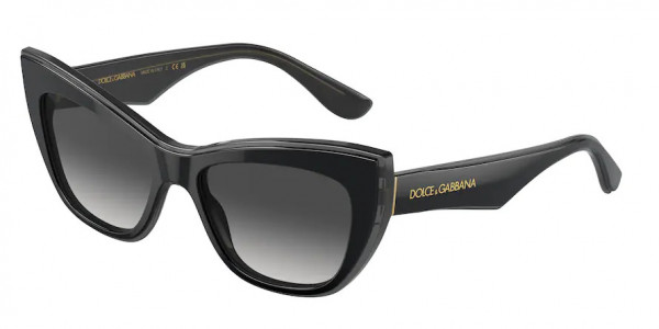 Dolce & Gabbana DG4417 Sunglasses, 32468G BLACK/TRANSPARENT GREY GREY GR (BLACK)