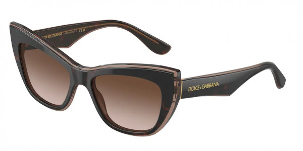 Dolce & Gabbana DG4417 Sunglasses, 325613 HAVANA/TRANSPARENT BROWN GRADI (BROWN)
