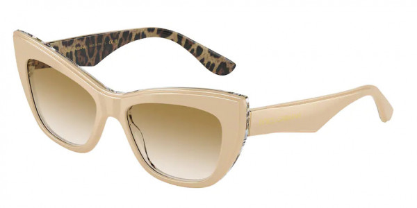 Dolce & Gabbana DG4417 Sunglasses, 338113 WHITE LEO CLEAR GRADIENT LIGHT (BEIGE)