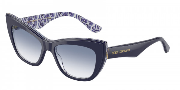 Dolce & Gabbana DG4417 Sunglasses, 341419 BLUE ON BLUE MAIOLICA CLEAR GR (BLUE)
