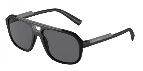 Dolce & Gabbana DG6179 Sunglasses, 252581 MATTE BLACK POLAR DARK GREY (BLACK)