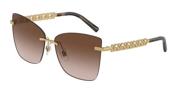 Dolce & Gabbana DG2289 Sunglasses, 02/13 GOLD/BROWN GRADIENT BROWN (GOLD)