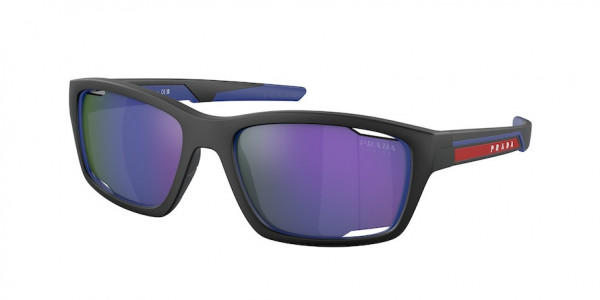 Prada Linea Rossa PS 04YS Sunglasses, 16G05U MATTE BLACK/BLUE DARK BLUE MIR (BLACK)