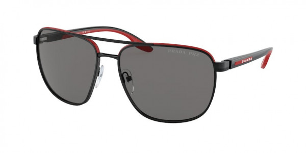 Prada Linea Rossa PS 50YS Sunglasses, 19G02G BLACK/RED POLAR DARK GREY (BLACK)