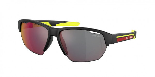 Prada Linea Rossa PS 03YS Sunglasses, 17G08F MATTE BLACK DARK GREY MIRROR B (BLACK)