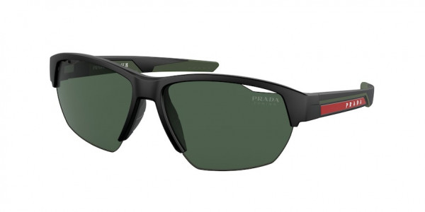 Prada Linea Rossa PS 03YS Sunglasses, 18G06U MATTE BLACK GREEN TUNING (BLACK)