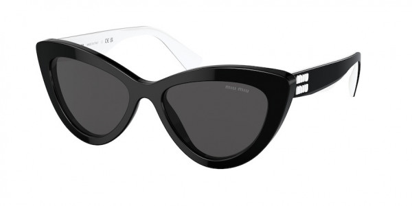 Miu Miu MU 04YS Sunglasses, 10G5S0 BLACK DARK GREY (BLACK)