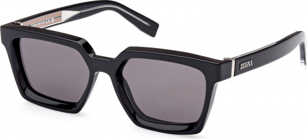 Ermenegildo Zegna EZ0214 Sunglasses, 01A - Shiny Black / Shiny Black