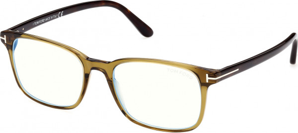 Tom Ford FT5831-B Eyeglasses, 096 - Shiny Dark Green / Dark Havana
