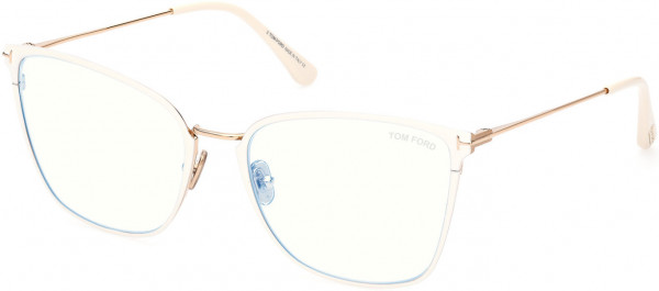 Tom Ford FT5839-B Eyeglasses, 025 - Shiny Ivory, 