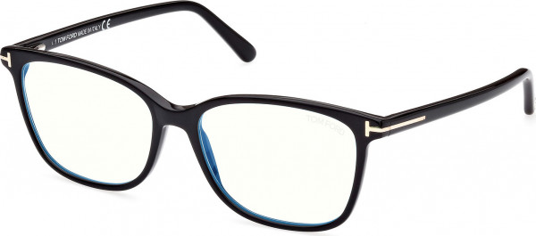 Tom Ford FT5842-B Eyeglasses, 001 - Shiny Black / Shiny Black