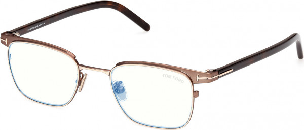 Tom Ford FT5854-D-B Eyeglasses, 048 - Shiny Rose Gold / Dark Havana