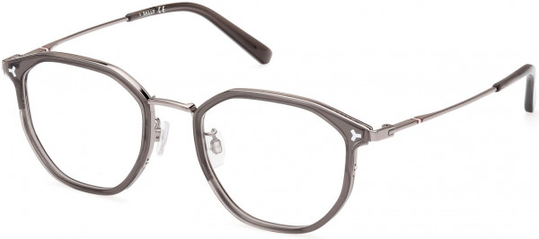 Bally BY5065-H Eyeglasses, 020 - Shiny Light Ruthenium / Transp. Dark Grey
